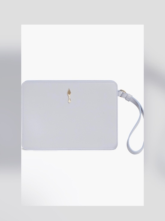 Christian Louboutin Handbags - Christian Louboutin Jumbo Gray Leather Wristlet Clutch